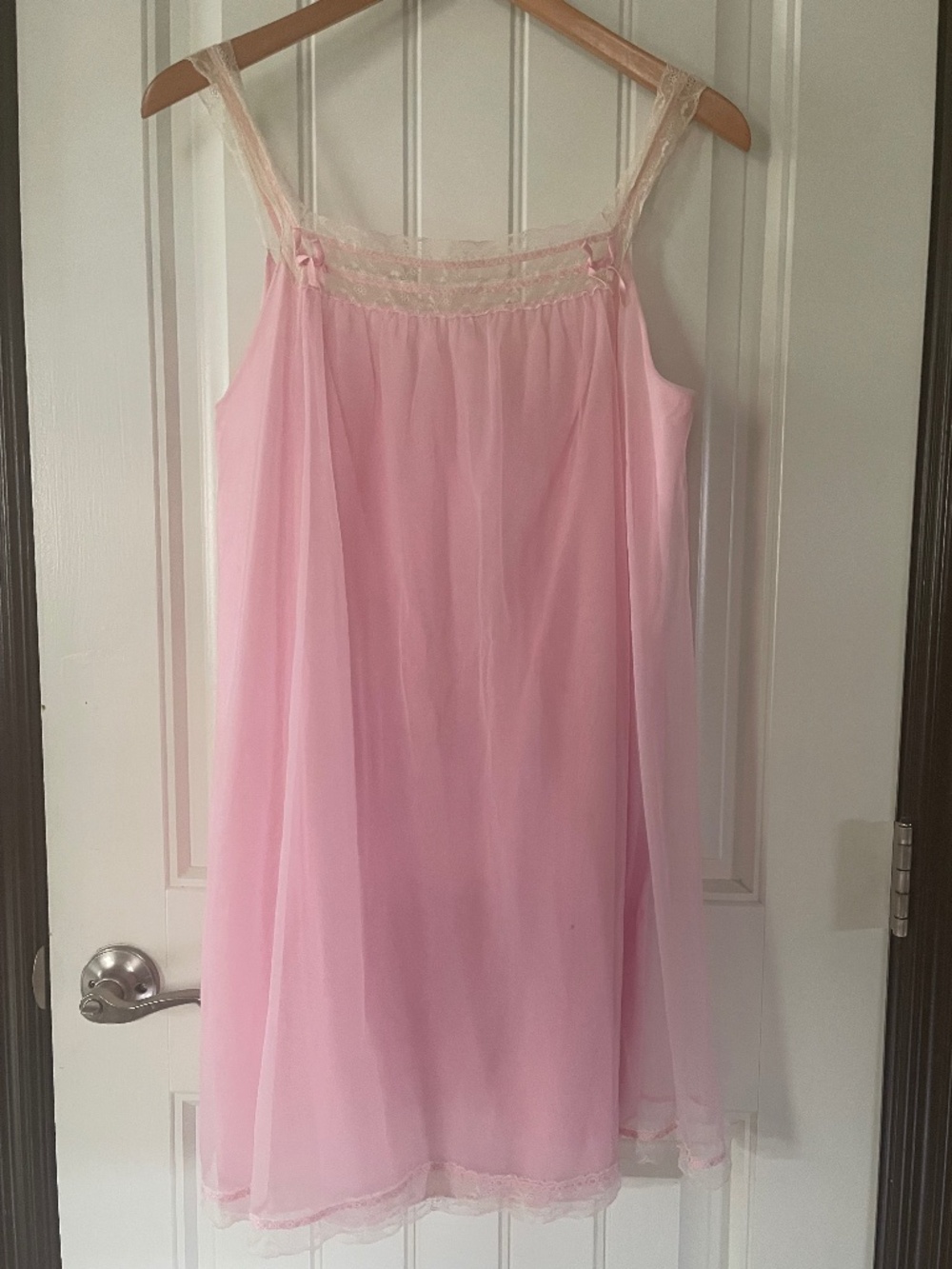 Vintage pink mini baby doll night gown